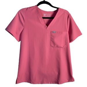 Coral FIGS CATARINA ONE POCKET SCRUB TOP Technical Collection Women's Sz Med